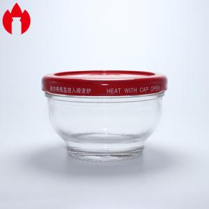 China Customized Glass Bowl Container With Metal Cover wholesale