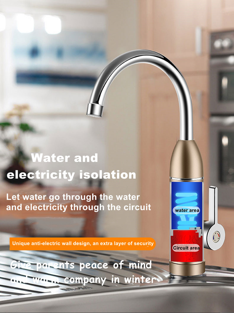 3kw IPX4 Kitchen Instant Hot Water Tap For Bathroom Sink
