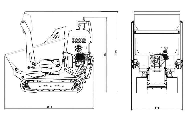 Manual Automatic Small Crawler Dumper 10 Ton-20 Ton Gasoline Powered