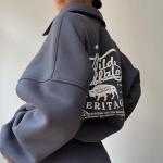 Womens Oversized Fleece Zip Up Hoodie Yoga Top Hoodie Sweatshirts Casual Cozy