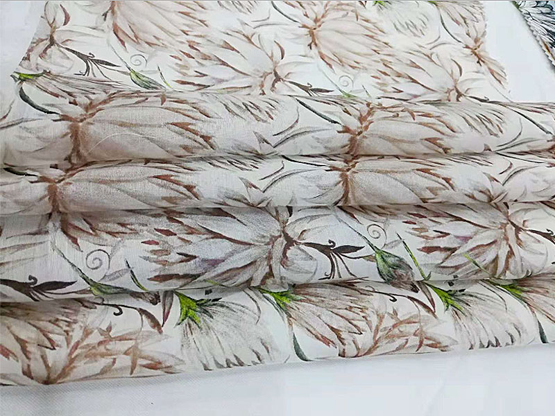 100-120gsm Animal Floral Silk Chiffon Fabrics 70% Silk 30% Cotton Blend Material