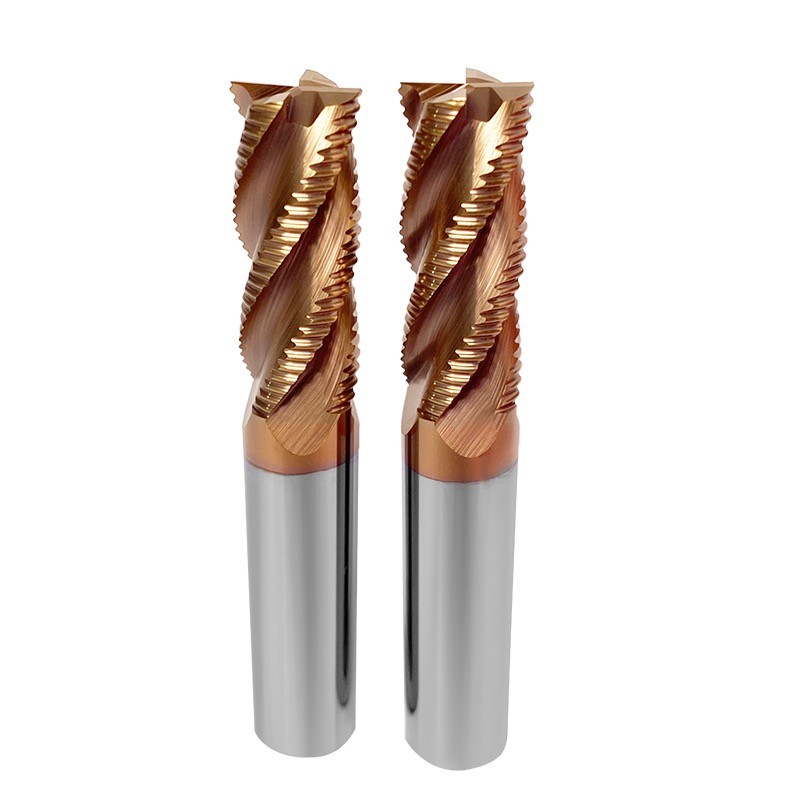 Tungsten Steel Roughing Milling Cutter Rough Corn End Mill With Corrugated Wave