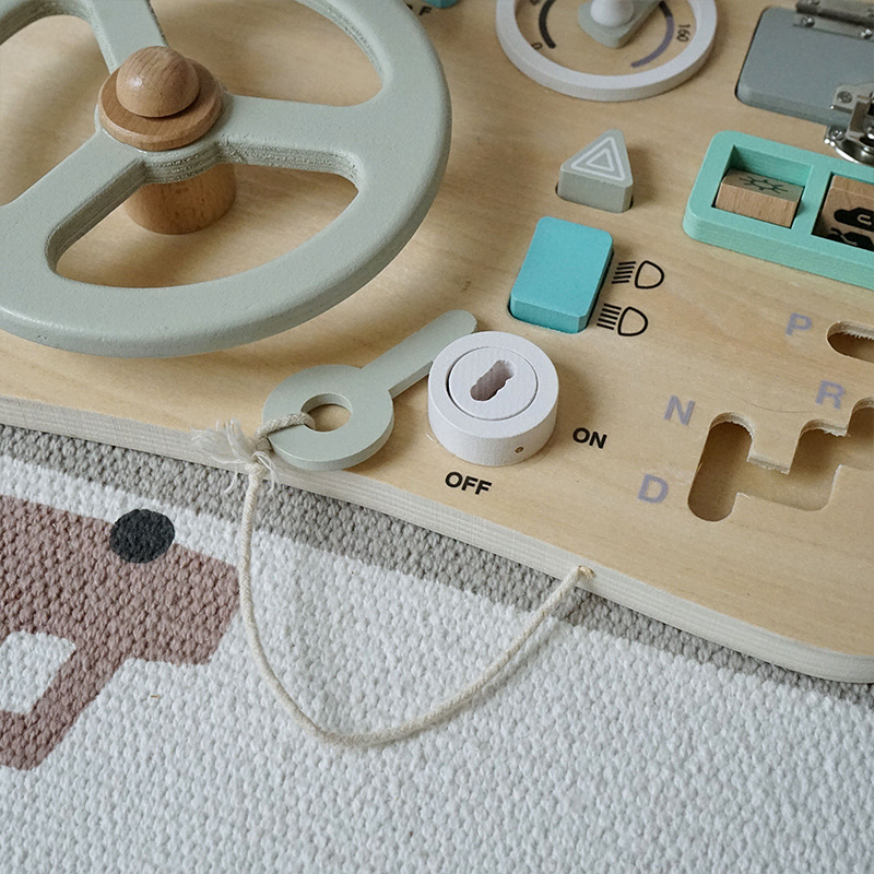 Macaron Design Wooden Busy Board for Early Childhood Education and Cognitive Development