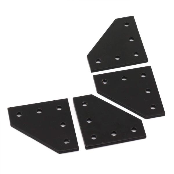 Black Anodized 90 Degree Corner Bracket Plate for 20 x 20mm Aluminum Extrusion Profile