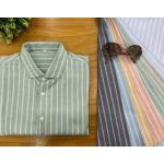 Shrink Resistant Stripe Yarn Dyed Cotton Men Shirt Fabric Breathable