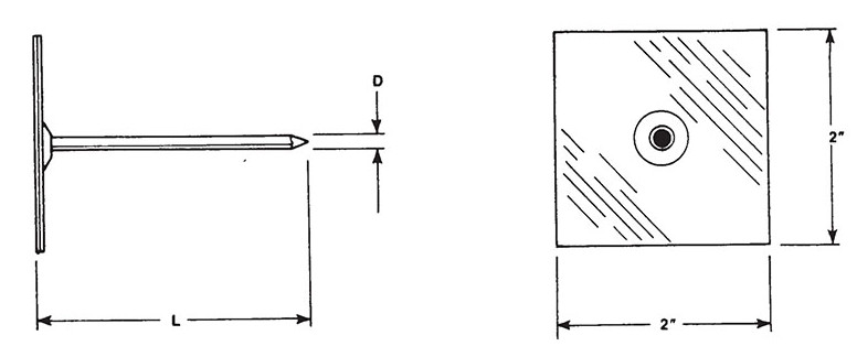Galvanized Steel Self Adhesive Insulation Hangers 12 Gauge For Rockwool