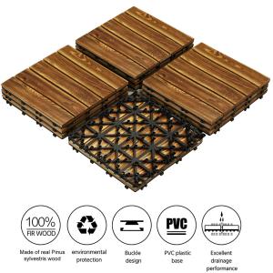 China Acacia Hardwood Interlocking Deck Tiles Brown Patio Wooden Deck Flooring wholesale