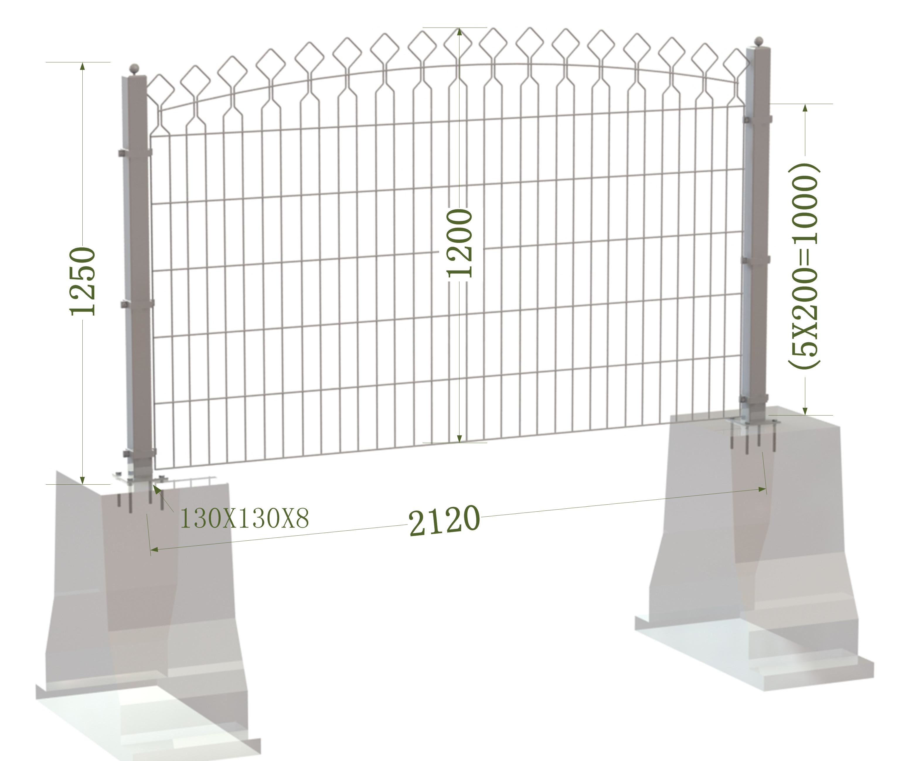 Decorative Metal Arched Wire Mesh Fence,Decorative Powder Coated Arched Top Metal Fence