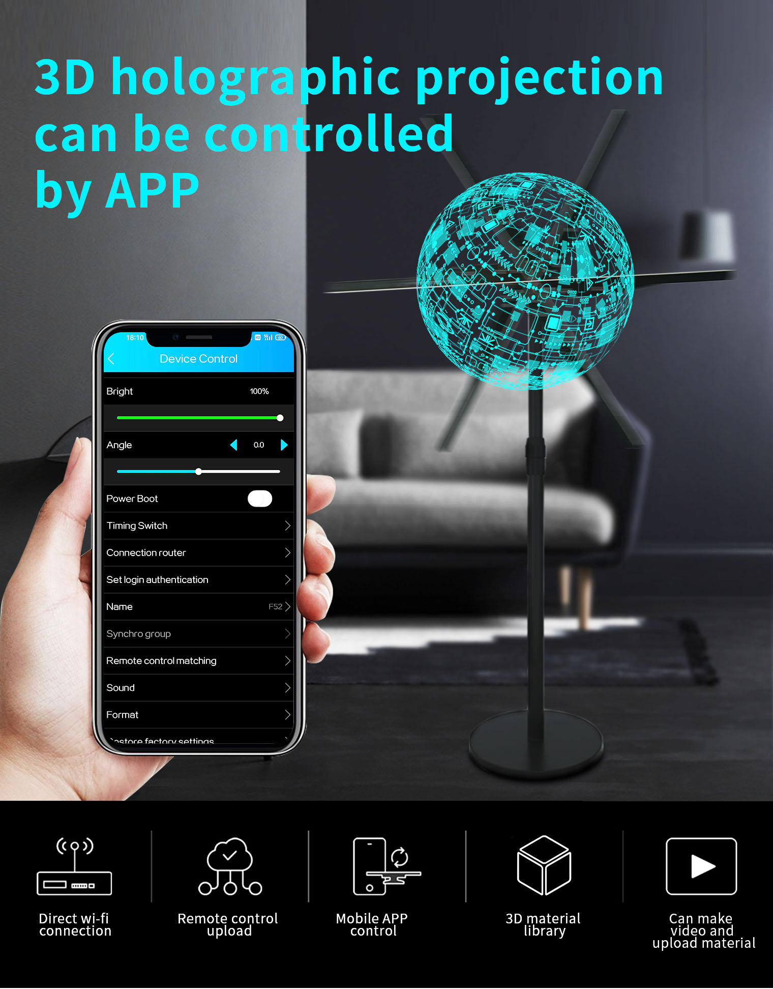 3D Hologram Display with Outdoor Advertising and 10ms Response Time Holographic Fans