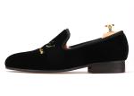 Male Footwear Mens Velvet Loafers Embroidery OEM Flat Casual Shoes For Party