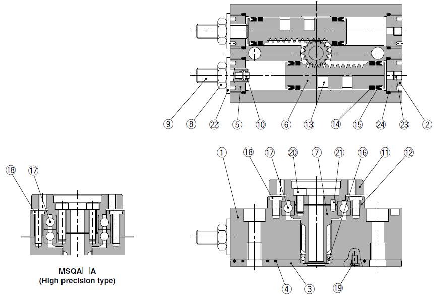 0.1 To 0.7 Mpa Pneumatic Air Cylinders , No Freezing Air Cylinder Actuator