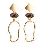 Metal Irregular Geometric Disc Pendant Earrings Tassel Dangle Drop Earrings