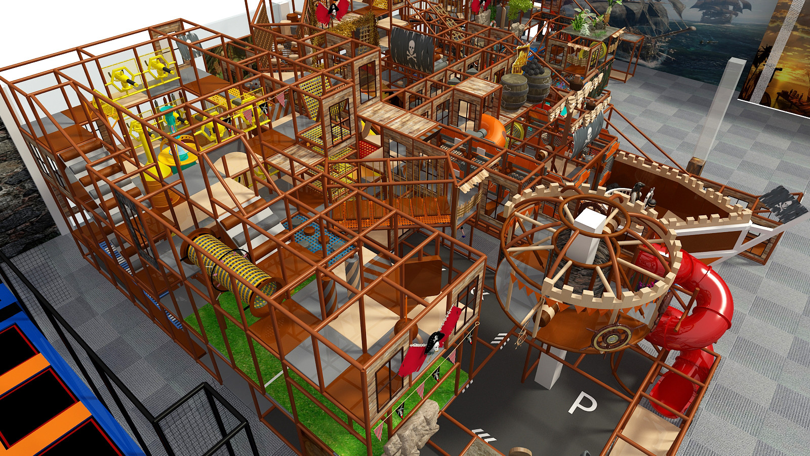 Commerical Kids Trampoline Park Equipment For Shopping Mall Indoor Playgrounds