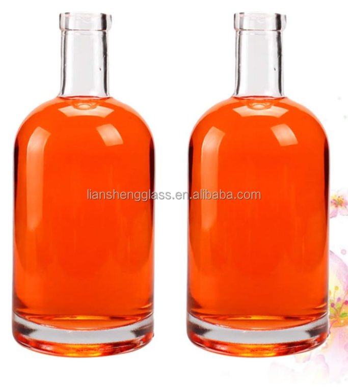 Hot Stamping Luxury Glass Wine Bottle 375 ml 500 ml 700 ml for Refillable Vodka