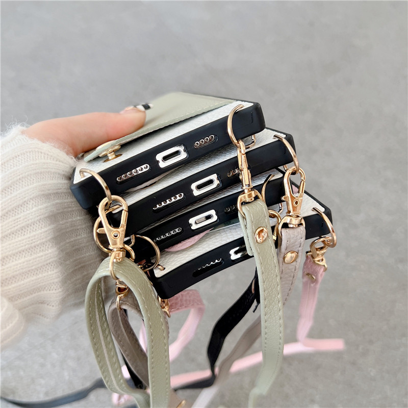 Fish Tail Color Change Lychee Girls PU Leather Lanyard Phone Case for iPhone 13 Pro