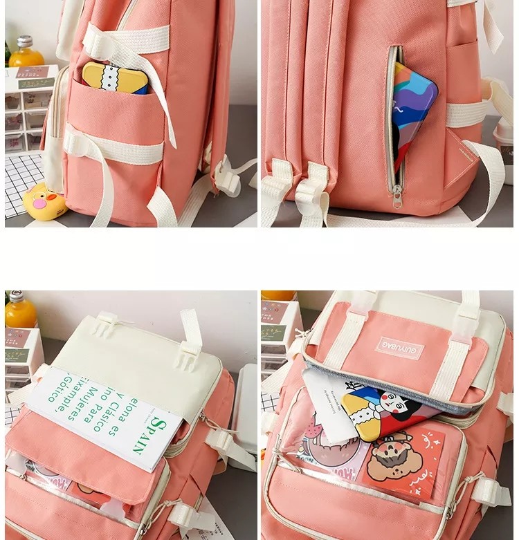 OEM 1.35 Inch Girls School Bag Set Large Capacity 5 In 1 Backpack Sling Pencil Bag