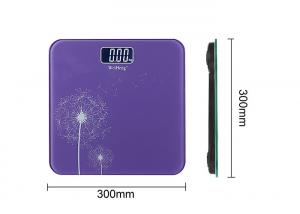 China Dandelion Pattern Electronic Bathroom Scales With Purple Square Shape wholesale