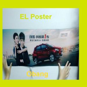 China customized animation effect el poster/ el advertising poster/ flashing poster wholesale