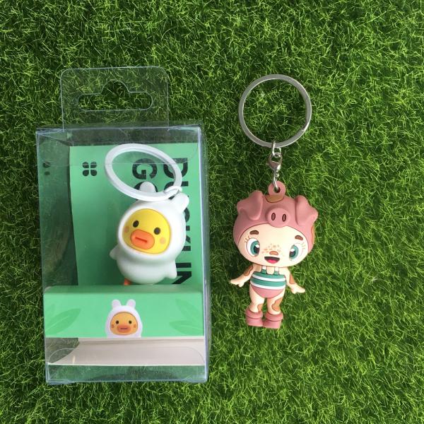 Fadeless Custom Pvc Figure Key Chain Doll Exquisite Workmanship