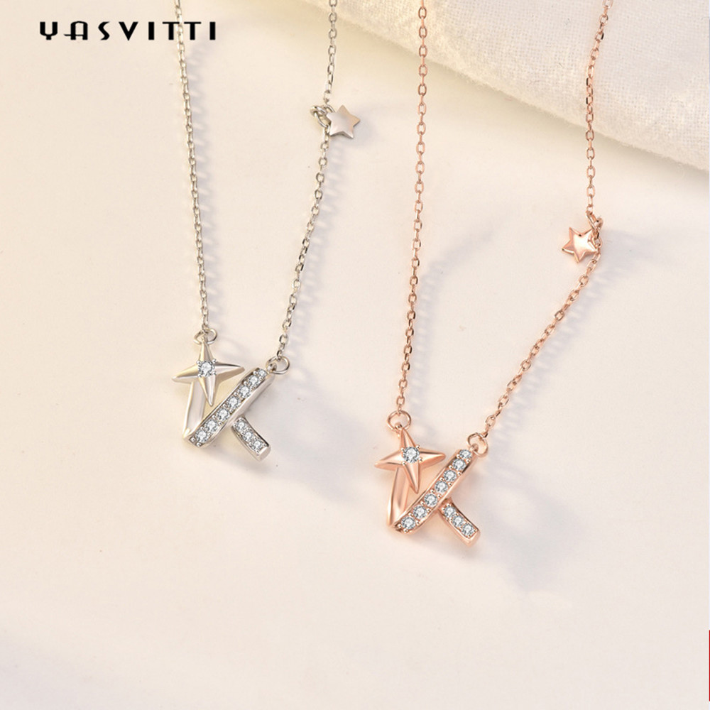 2g 17.7in Sterling Silver Jewelry Necklaces 18k Ceremony Twisted Gold Star Necklace