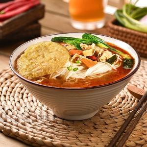 China 166g*12 Vegetarian Instant Noodles Hot Level Middle Spicy With Vinegar Ingredient wholesale