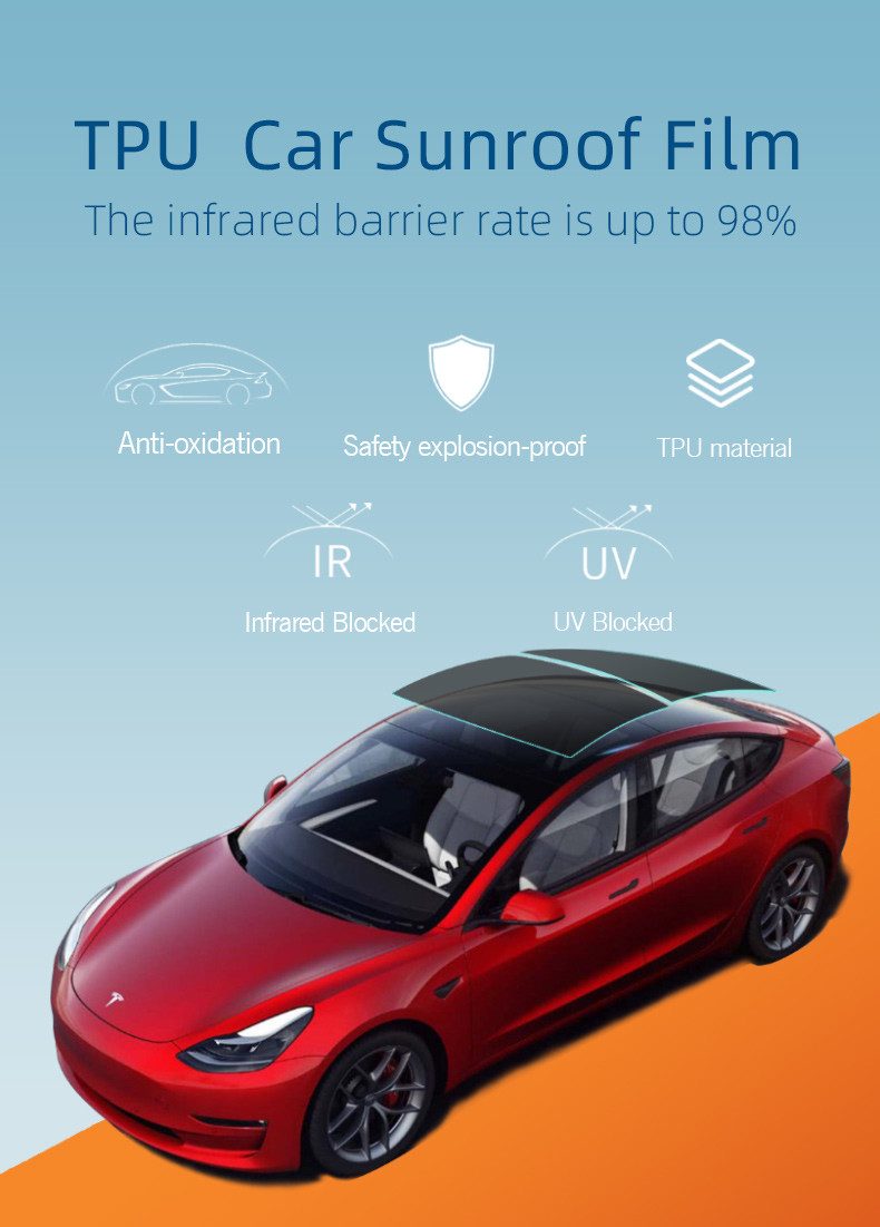 Explosion-proof Protective TPU Sunroof PPF Auto Windshield Glass Window Tint Solar Film Car Roof Skylight Film