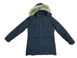 China Tall Mens Long Padded Winter Coats With Hood Zipper Closure wholesale