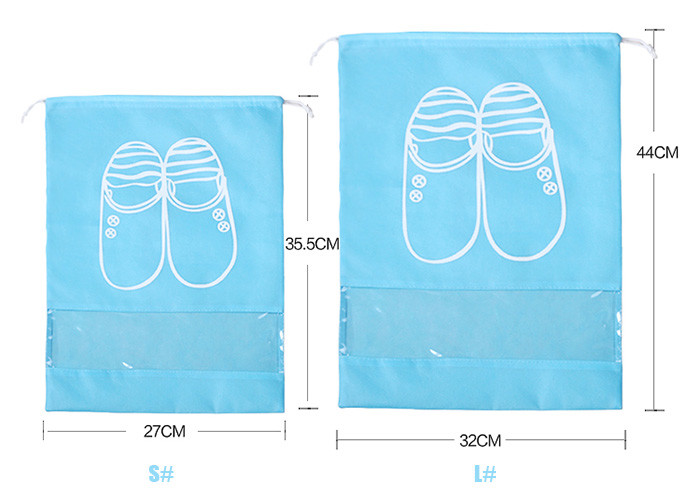 Polyester Drawstring Shoe Bags Promotional Custom Printed For Easy Travel