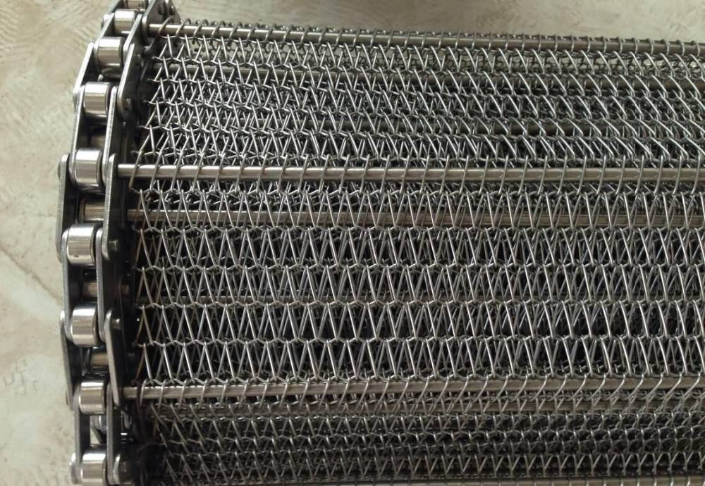 400mm 500mm Metal Wire Mesh Conveyor Flat Flex Belt With Chain