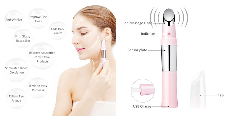 Electric Portable Heated Sonic Face Massager Anti Aging 5V 1A