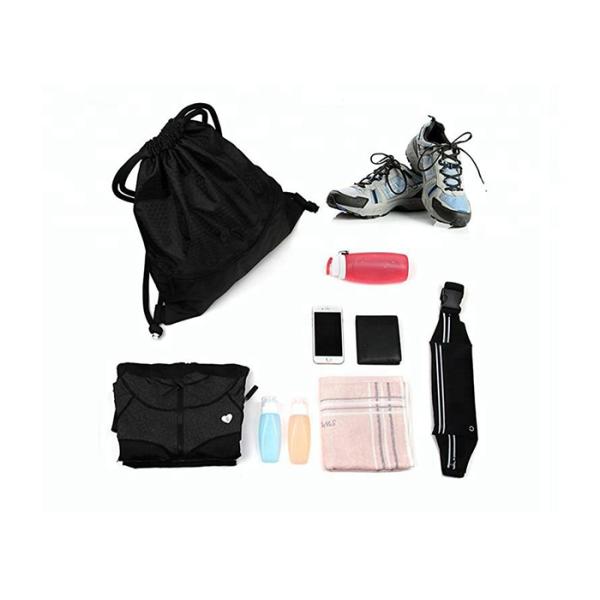 Mesh Nylon Custom Drawstring Backpack Polyester Black Cinch Sack