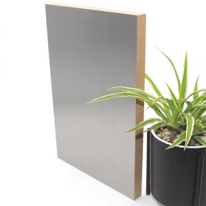 China Fingerprint Free Metal Brushed PET Laminated MDF Panels 1220x3050×30mm wholesale