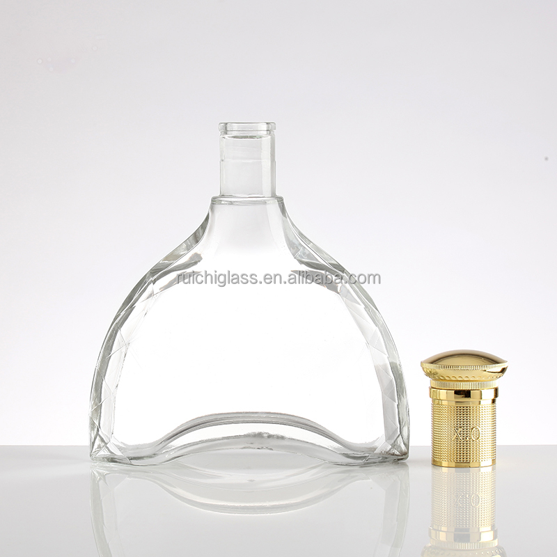 500ml 750ml Frosted Wine Glass Vodka Bottle with Cap Collar Material Aluminum Plastic PP