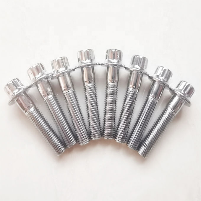 Universal Split Rim Steel Bolts M7 x 32mm for BBS Wheels High Tensile Chrome Plated