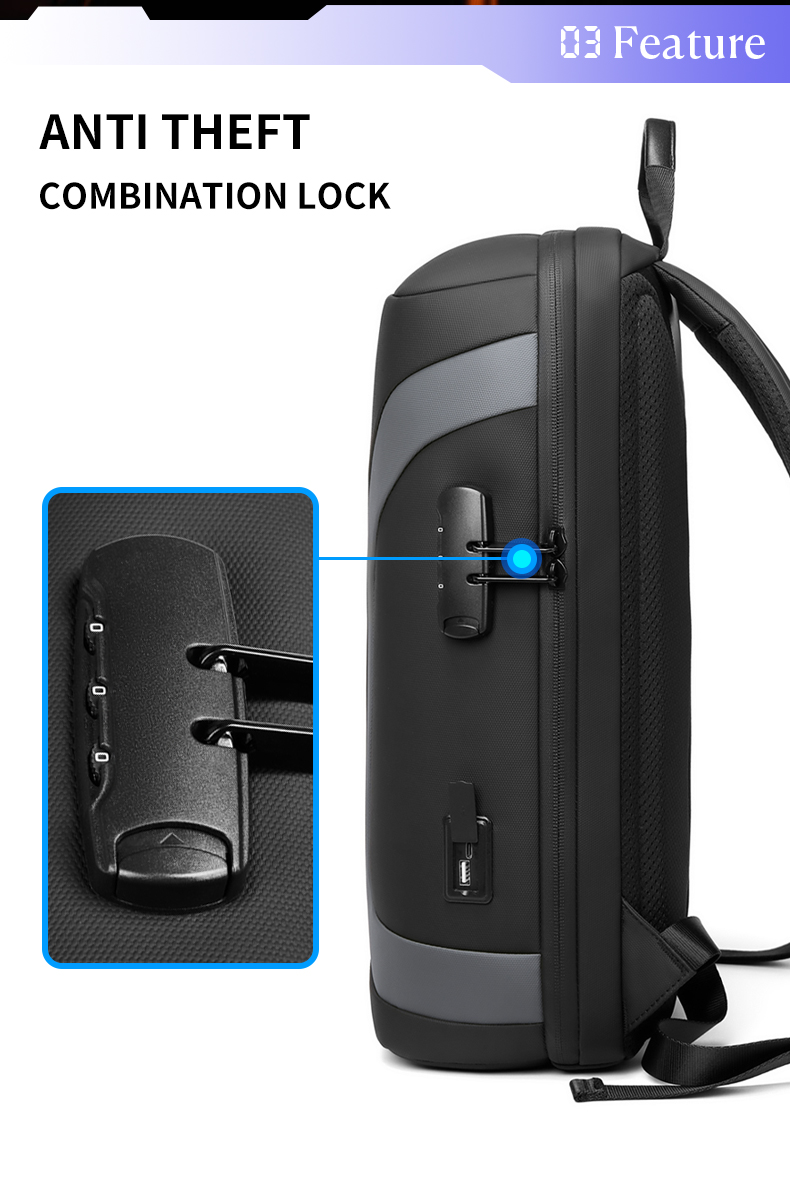 Soft Handle Laptop Water Resistant Backpack For Work Thread Pattern Type