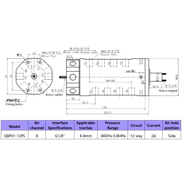 High Speed Slip Ring 8 Channel Gas Electric Rotary Joint Slip Ring CE Certification
