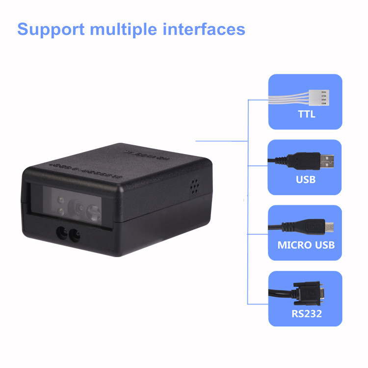 2D CMOS Mini Barcode Scanner Module Auto Sensing Scan Engine For Ticket Kiosk