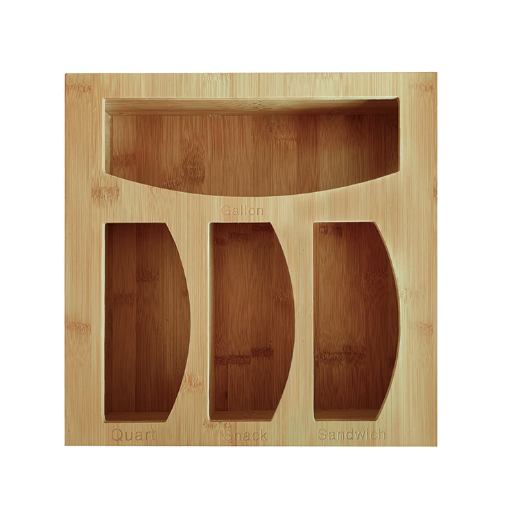 Customized Logo Bamboo Ziplock Bag Storage Organizer with 30x30x7.6cm Measurements