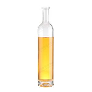 China Glass Collar Cylindrical 375ml 500ml 750ml 1000ml Transparent Liquor Bottle for Juice wholesale