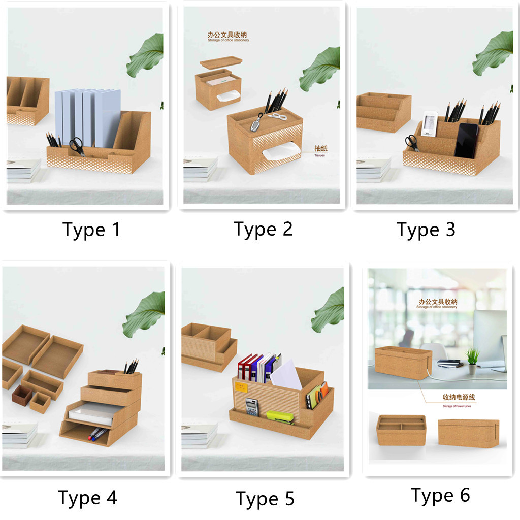 FSC Office Cork Desk Organizer Storage Box Dampproof Impermeable