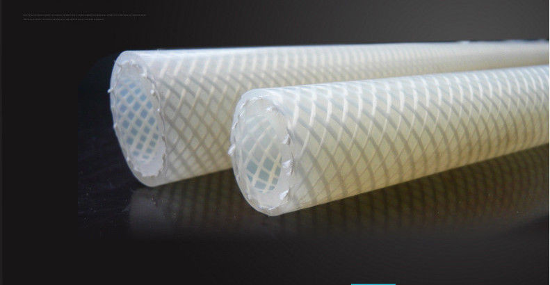 LFGB Approved Transparent Polyster Braided Silicone Tubing For Food Machine