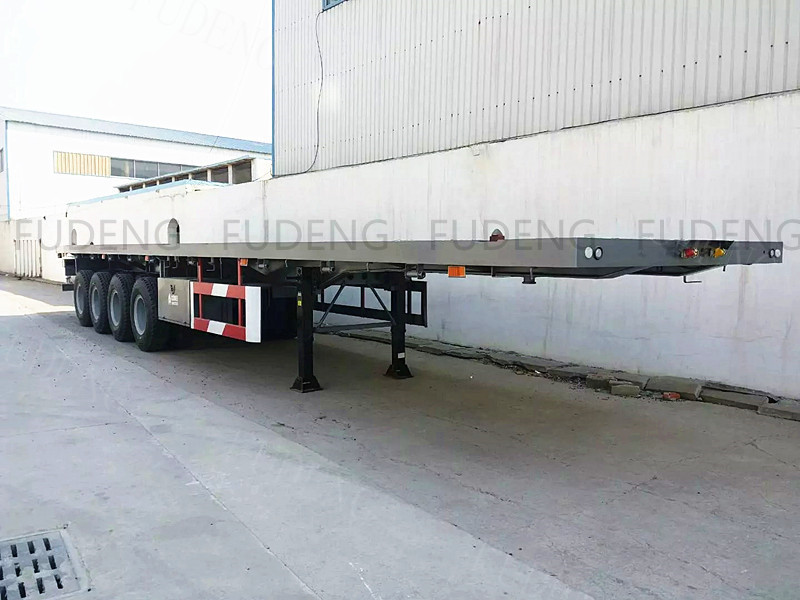 4 Axles 40ft Flatbed Container Semi Trailer With 12 Twist Locks Flat Bed Semi Trailer
