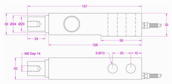 Radial force measuring axle