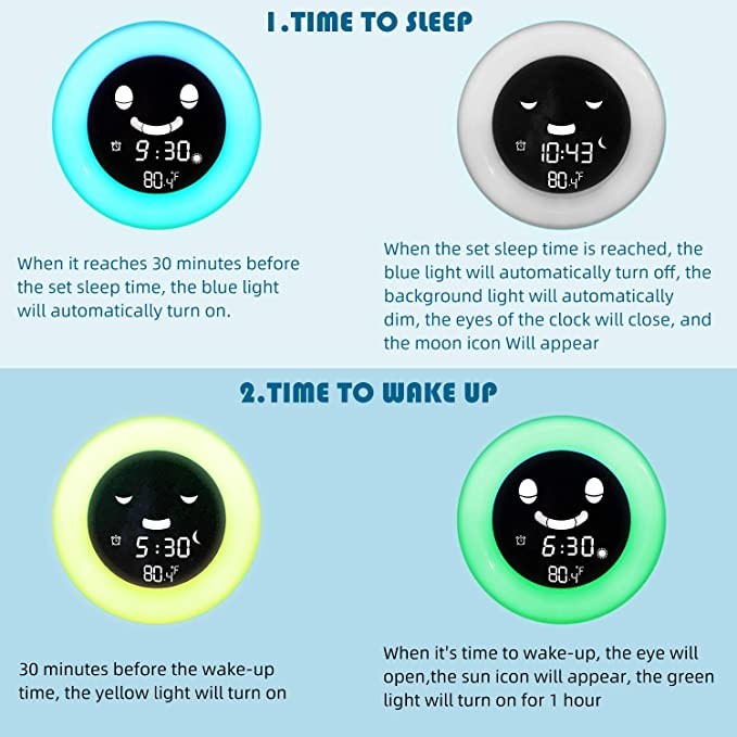 Green Frog Kids Alarm Clock 14.5*8.6*13CM wake up light ABS Material