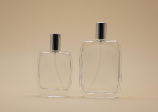 Aluminum Cap 50ml 100ml Glass Perfume Bottle Customized Color For Cosmetic