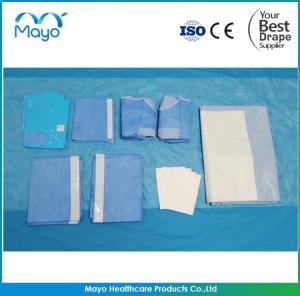 China Blue Laparotomy Drape Pack SMS Laparoscopy Pelviscopy Pack wholesale