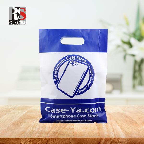 LDPE Plastic Die Cut Shopping Bags With Handle Customized Logo Printing