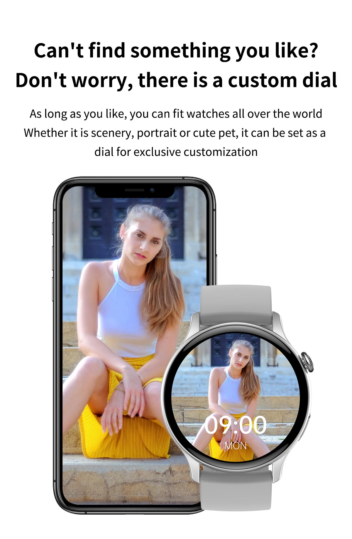 HK85 1.43" Round Women'S Bluetooth Watch BT Call Health Tracker