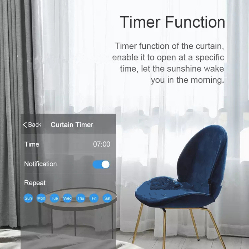 Aluminum Tuya Smart Curtain Motor 1.2Nm Tuya Motorized Curtain Track System