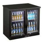 Bottom Back Mount Bar Drink Cooler , 2 Door Glass Bar Fridge With PVC Coating